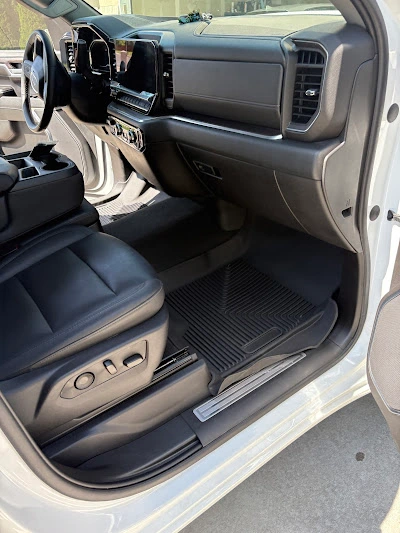Close-up of pristine truck seat after professional interior detailing
